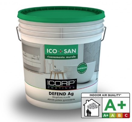 IDROPITTURA ICOSAN DEFEND IGIENIZZANTE Ag BIANCO (Base P) 12LT ICORIP