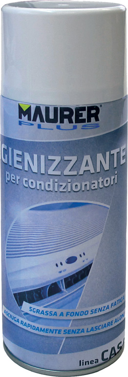 Igienizzante spray MAURER PLUS per condizionatori civili e di autovetture - spruzzato sul vaporizzatore e i condotti, assicura u