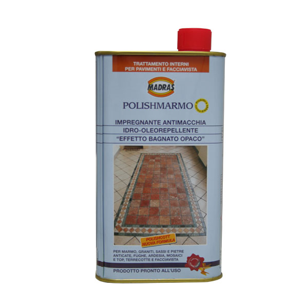 IMPREGNANTE ANTIMACCHIA IDRO-OLEOREPELLENTE EFFETTO BAGNATO PER INTERNI E FACCIAVISTA POLISHMARMO 1LT COD. 1PM1X1