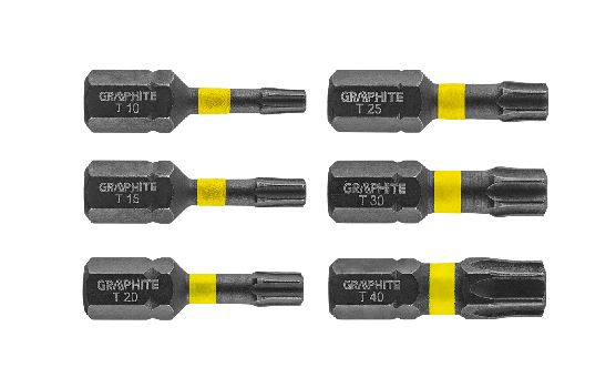 INSERTI A PERCUSSIONE - GRAPHITE ART. 56H541 TX10/15/20/25/30/40 x 25 mm, 6 PEZZI