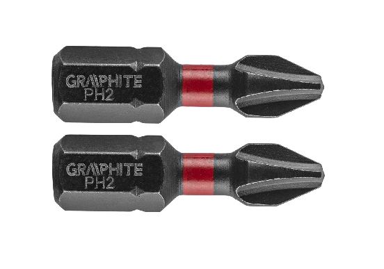 INSERTI A PERCUSSIONE PH2 X 25MM 2 PEZZI - GRAPHITE ART. 56H501
