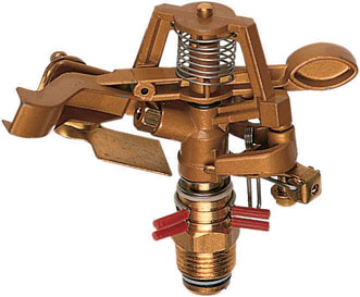 Irrigatore a settori PAPILLON in zinco/ottone - attacco gas 1/2 M - per irrigazione a bassa pressione - pressione 2-6 atm - supe