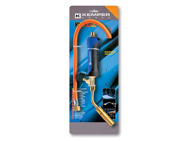 Kemper cannello composto da impugnatura curva lunghezza 8 cm, bruciatore diametro 20 mm, lunghezza totale 35 cm. per tubi mm.17
