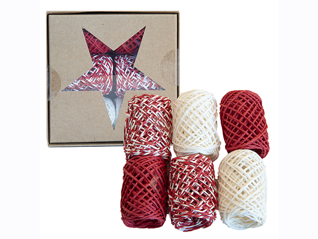 KIT 6 GOMITOLI REGALO BIANCO E ROSSO