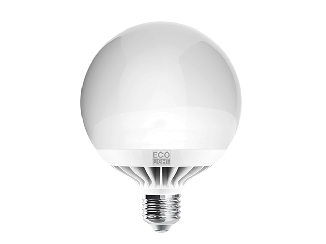 Lampada led globo e27 24W-> 130W. 2100LUMEN, 6000K. Attacco E27. Durata 30000 ore, 15000 accensioni, classe A+. Angolo 200°, sol