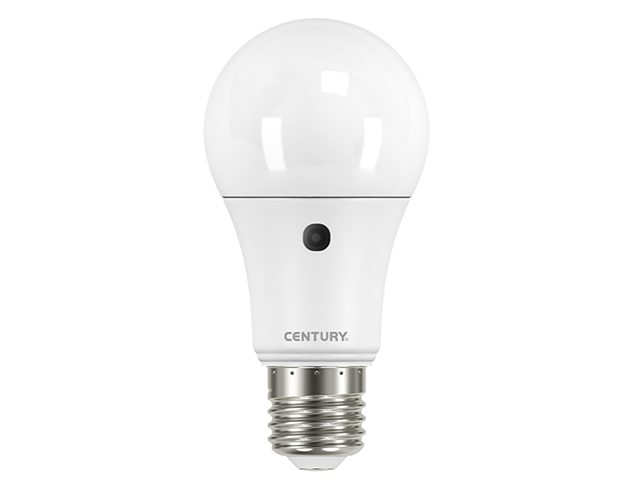 Lampada led goccia CON SENSORE CREPUSCOLARE 10w->75w colore luce: 6400k, con sensore serie sensor. Attacco E27. 230V 50/60Hz. An