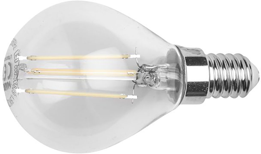 Lampadina a LED 4,5W con filamento MAURER sfera trasparente - attacco E27 - 2700 K (luce calda) 470LUMEN