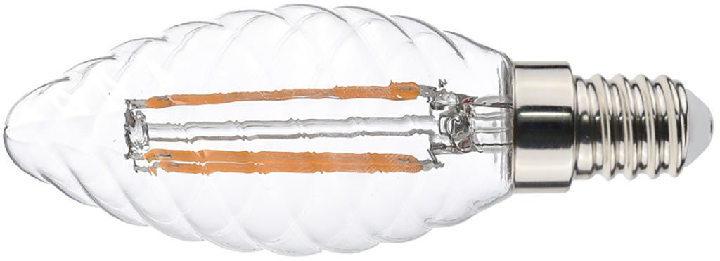Lampadina a LED 4,5W con filamento MAURER tortiglione trasparente - attacco E14 - 2700° K (luce calda)