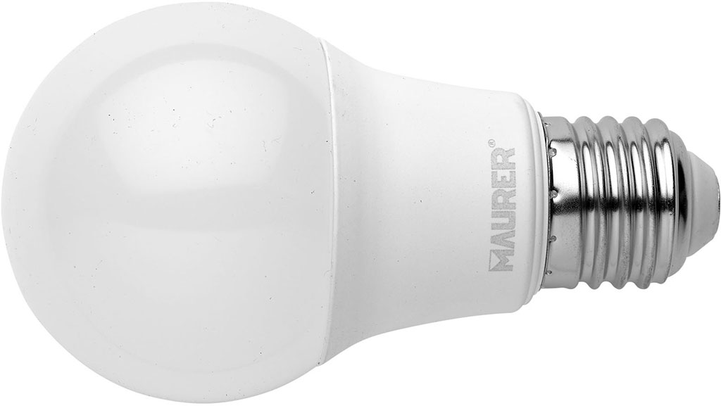 Lampadina a LED 4,9W E27 480L MAURER goccia smerigliata - supporto in plastica - attacco E27 - 2700 K (luce calda)