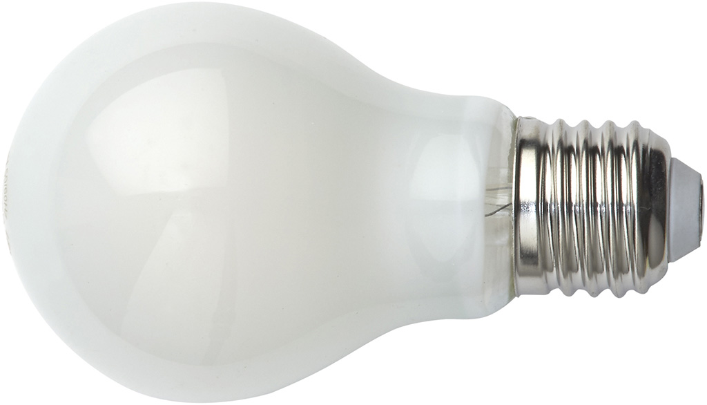 Lampadina a LED con filamento MAURER GOCCIA MILKY (vetro bianco latte) - attacco E27 - 2700° K (luce calda) - angolo fascio lumi