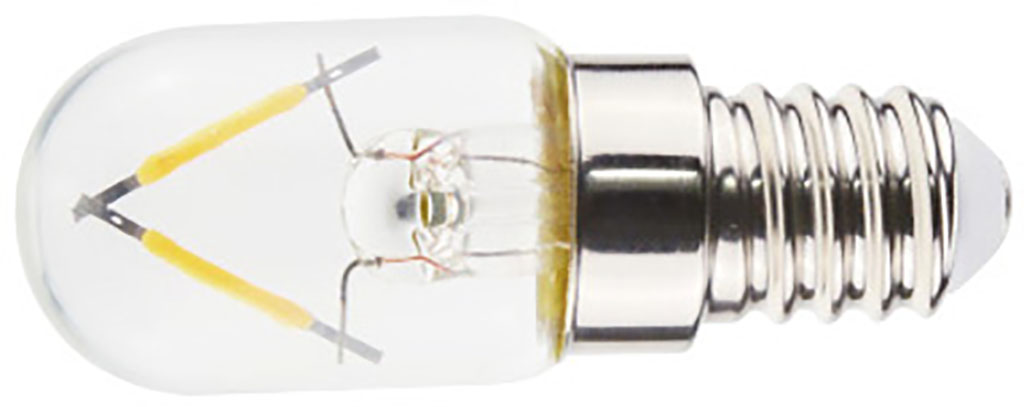 Lampadina a LED MAURER piccola pera - attacco E14 - 1,5W - 136 LUMEN ideale per l'uso in frigorifero, non è adatta per il forno 