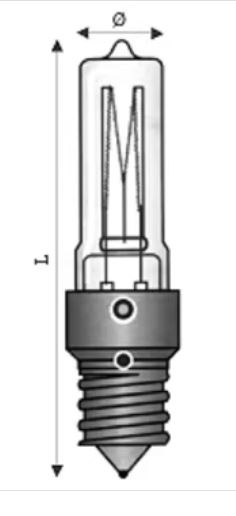 LAMPADINA ECO ALOGENA UV-S TUBOLARE E14 230V 105WEUP- 1800LUMEN 2800K. WIMEX 4254005