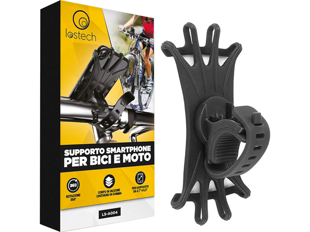 Lostech LS-A004 supporto smartphone in silicone elastico per bici e moto.