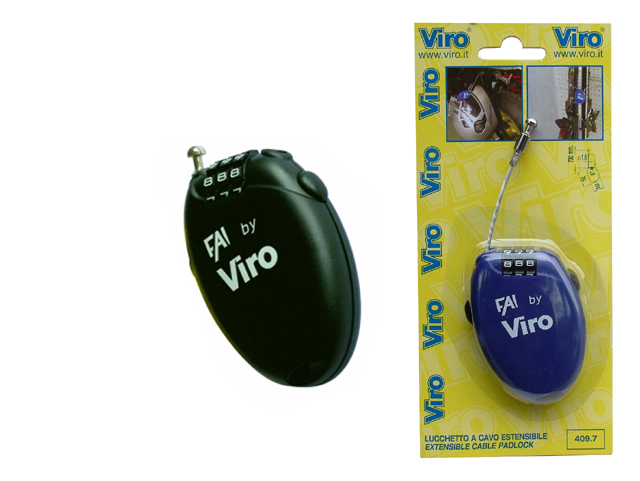 LUCCHETTO A COMBINAZIONE VARIABILE E CAVO ESTENSIBILE 730MM. Viro 409.7