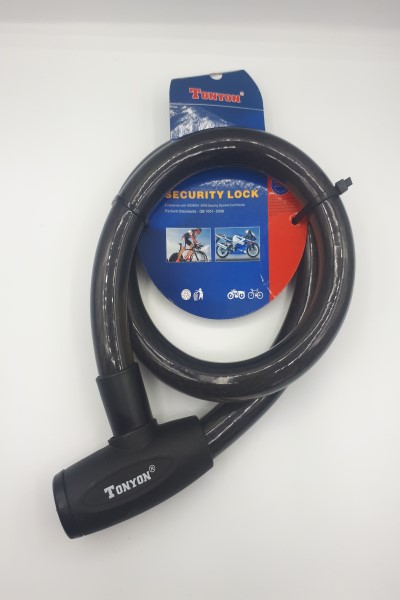LUCCHETTO CAVO MOTO PESANTE DIAM. 25MM x 1MT CABLELOCKFune d'acciaio come anima interna, ricoperta in pvc.
