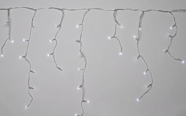 Luci natalizie a tenda COLORE BIANCO FREDDO MAURER per esterno - 31V - IP44 - 345 LED con controller nel trasformatore - 8 funzi