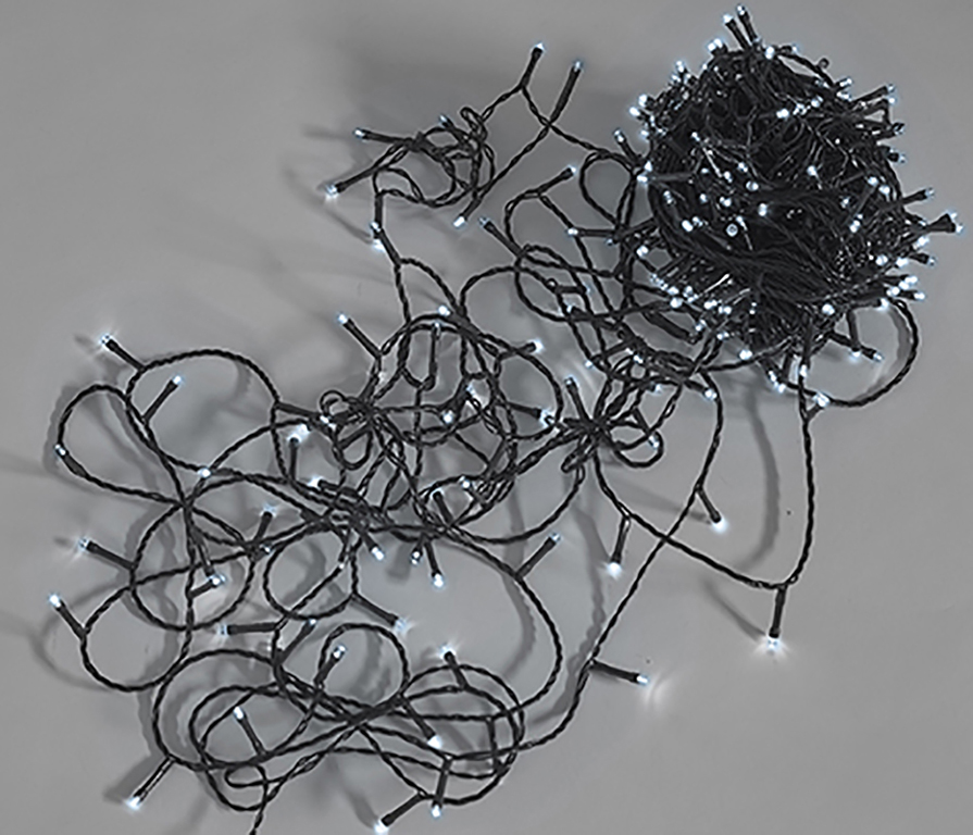 Luci natalizie COLORE BIANCO FREDDO 300LED a batteria - uso interno ed esterno (IP44) -  8 giochi di luce e funzione memory - lu