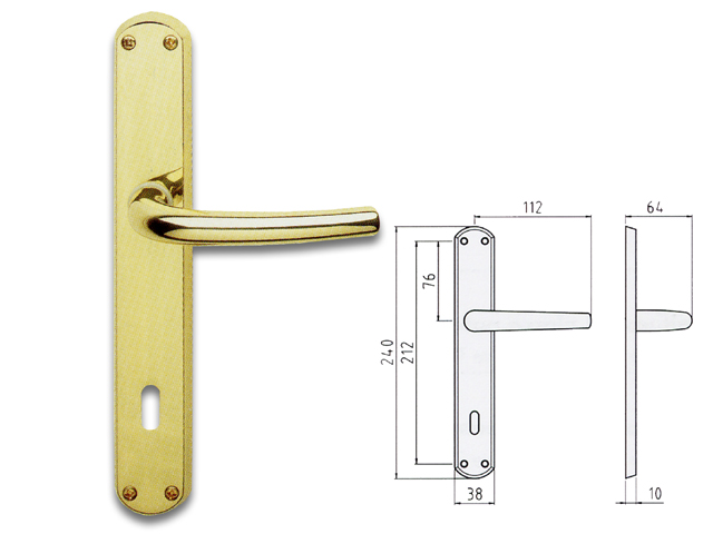 Maniglia in ottone cromato satinato serie Milena. Quadro 8.C/R.Yale744285503