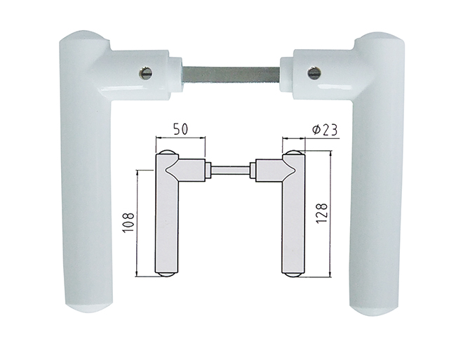 Maniglia Minny in nylon. Coppia di maniglie con Q8 ( Bilancino ). Colore bianco. ART. 889402080007