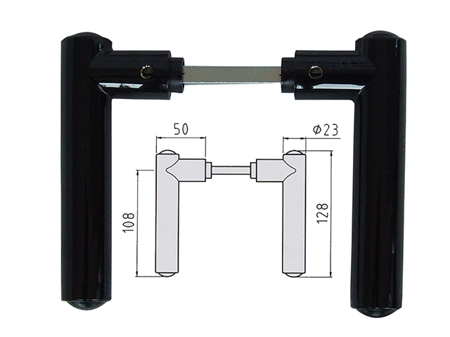 Maniglia Minny in nylon. Coppia di maniglie con Q8 ( Bilancino ). Colore nero. ART. 940208005
