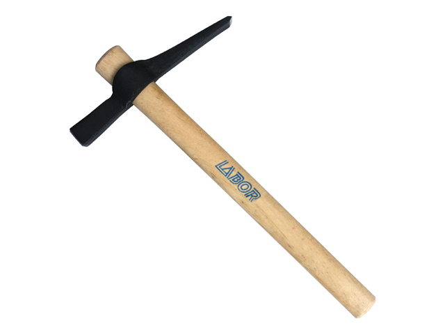 Martello LABOR per muratore con manico in legno. Testa in acciaio forgiato temperato da gr.400.