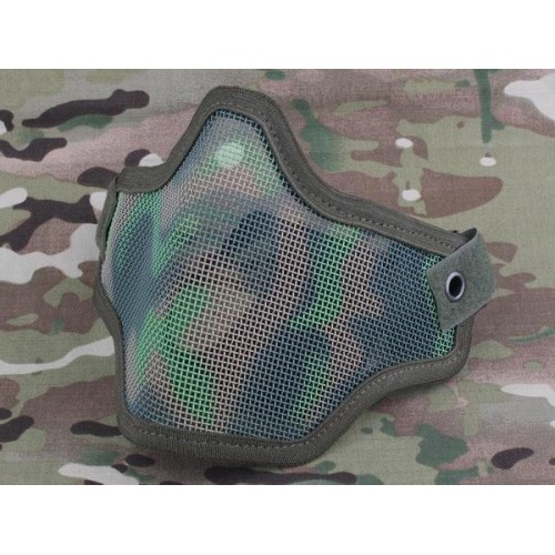MASCHERA CON GRIGLIA METALLICAPER LA PROTEZIONE DELLA PARTE INFERIORE DEL VISOTAGLIA UNICA REGOLABILECOLORE JUNGLE CAMO