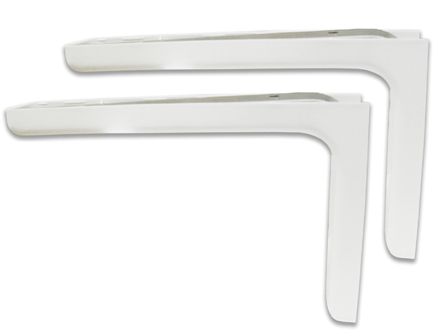 Mensola in ABS BIANCA da arredamento completa di tasselli e viti CM.24 2 PEZZI