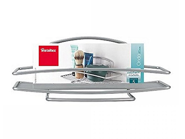 MENSOLA ONDA RETTANGOLAREMensola Onda rettangolare in filo di ferro plastificato Polytherm, antiruggine, color argento metallizz