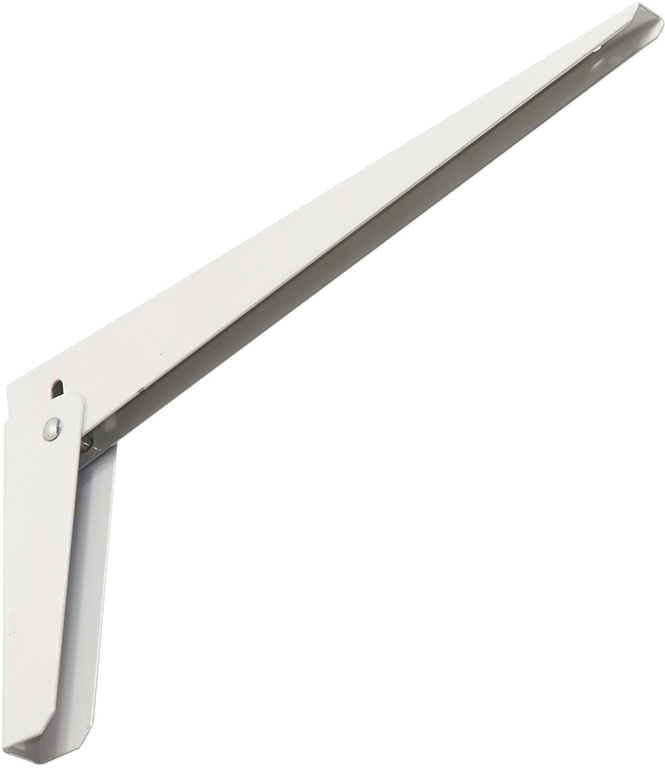 Mensola ribaltabile e chiudibile in acciaio stampato verniciato bianco - spessore 1,4 mm - portata 50 kg - dimensione e peso al 