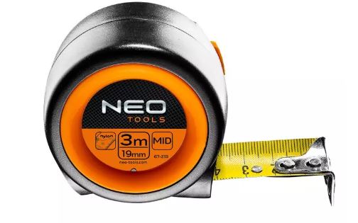 Metro a nastro compatto in acciaio arrotolato 3MT x 19 mm, arresto automatico, CON MAGNETE ART. 67-213 NEO