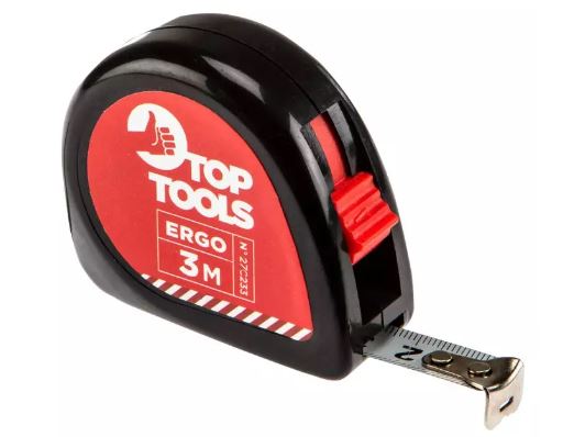 Metro a nastro in acciaio laminato 3mt x 12,5 mm art. 27C233 TOP TOOLS