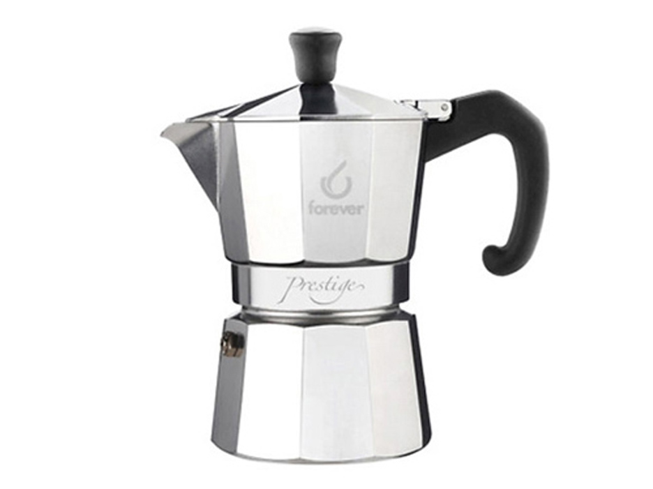 MOKA PRESTIGE INDUZIONE 3 tazzeLa prima caffettiera adatta ai piani cottura a induzione costruita interamente in alluminio. Mani