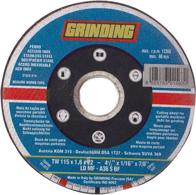 MOLA CENTRO PIANO X TAGLIO FERRO 350X4,0X25