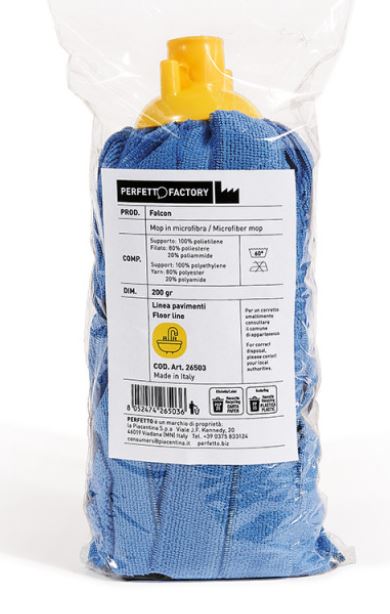 Mop industriale FALCON in microfibra da gr. 200 GIALLO ART.26503 PERFETTO