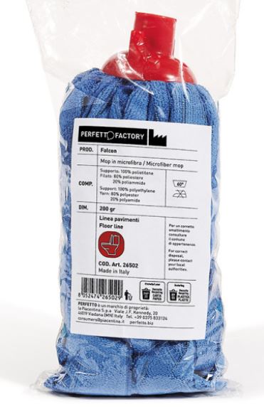 Mop industriale FALCON in microfibra da gr. 200 ROSSO ART.26500 PERFETTO