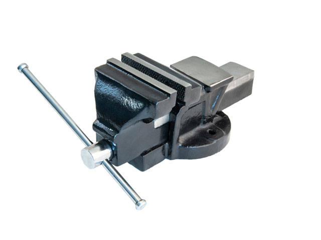 MORSA IN ACCIAIO BASE FISSA IN ACCIAIO  MM100 GANASCE PARALLELE IN ACCIAIO ASTA DI ROTAZIONE ART. 796007