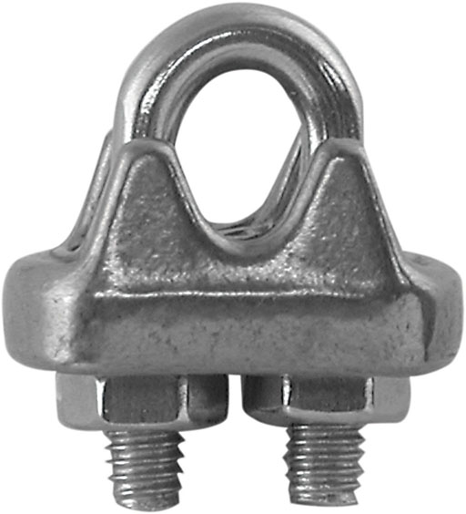 Morsetto a cavallotto per fune in acciaio inox - AISI 316 ART. A549 1/4 MM8