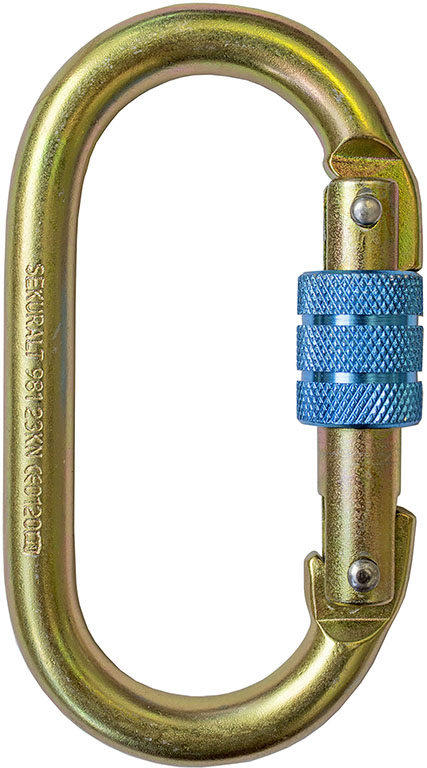 MOSCHETTONE OVALE ACCIAIO MPLUS CON GHIERA A VITE