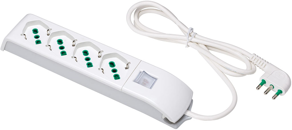 MULTIPESA FANTON 4 POSIZIONI 2P+T 16A BIP/SC+INT. FANTON BIANCA ART. 410100