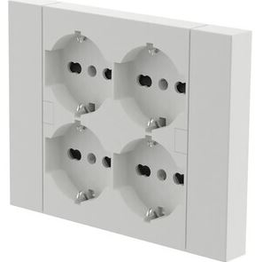 MULTIPRESA INCASSO QUADRA 4 PRESE BIPRESA SCHUKO BIANCA