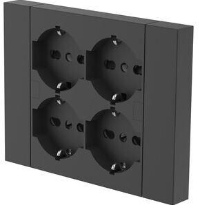 MULTIPRESA INCASSO QUADRA 4 PRESE BIPRESA SCHUKO NERO