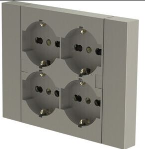 MULTIPRESA INCASSO QUADRA 4 PRESE BIPRESA SCHUKO TITANIO