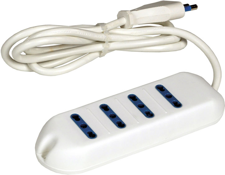 Multipresa MAURER a 4 uscite bipasso 2P+T 16 A - spina 2P+T 16A - cavo 1,5 m