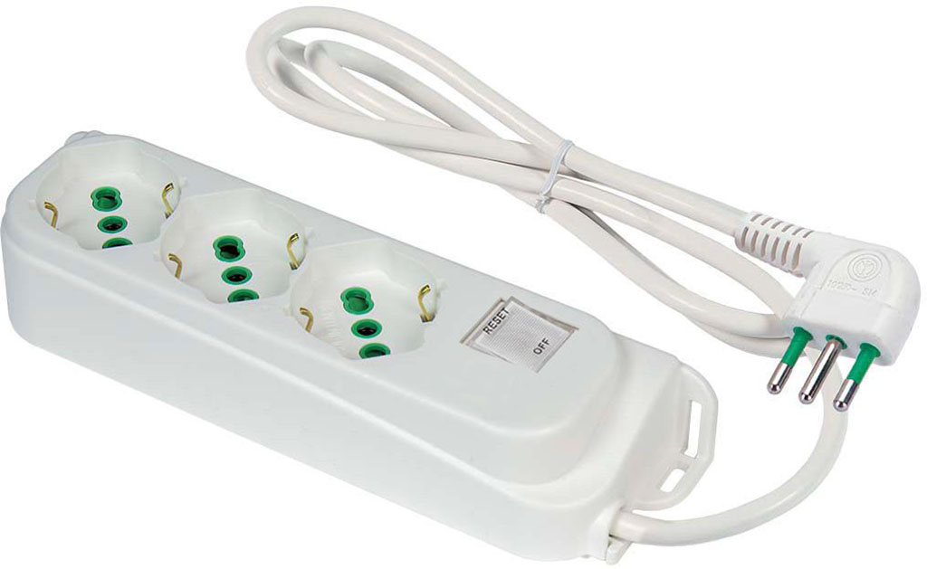 MULTIPRESA OMEGA BIPOLARE SCHUKO / BIPOLARE 3 POSIZIONI 16A SPINA 10A BIANCA FANTON 474604