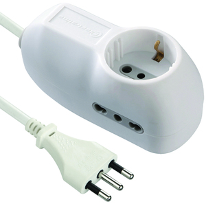 MULTIPRESA SPINA 16A grado di protezione IP 20 2 prese bipasso 2P+T e schuko/bipasso 2P+T Sezione cavo 3x1 mm2 Lunghezza cavo 1 