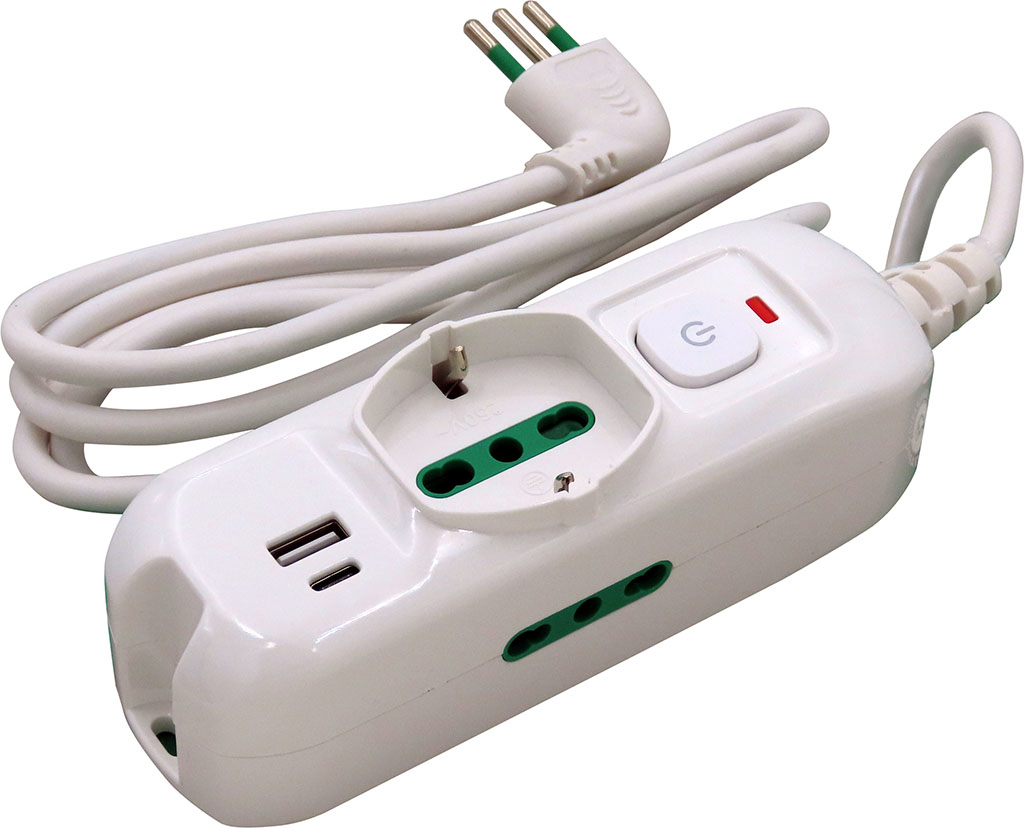 MULTIPRESA TRIAX 1 SCHUKO / 2 BIPRESA/2USB A+C FANTON 474124
