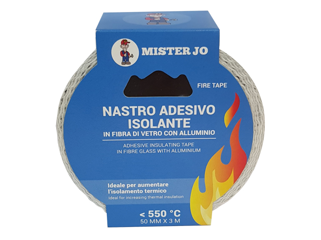 Nastro adesivo isolante in fibra di vetro con alluminio MM50X3MT. Ideale per aumentare l'isolamento termico. Utilizzabile per ev