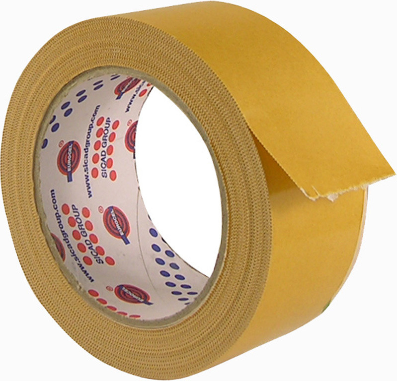 Nastro biadesivo 50mm x 5mt 721 PPDA con supporto in film plastico adatto al fissaggio di moquettes e tappeti.