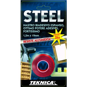 NASTRO BIADESIVO STEEL 1,5MT X larghezza 19MM spessore 1mm ART. TK13-0350