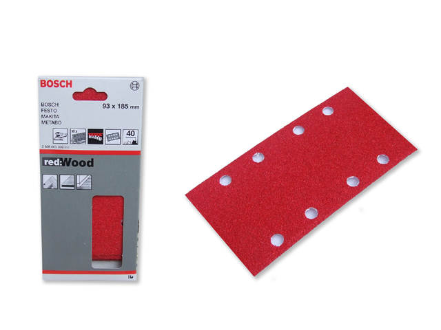 NASTRO PER LEVIGATRICE ORBITALE  GRANA 60 93x186mm a strappo, con 8 fori. 10 pezzi